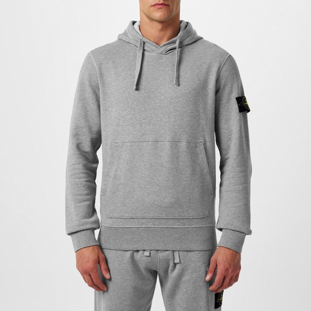 Stone Island Compass Fleece Hoodie - Grey Mrl A0M64